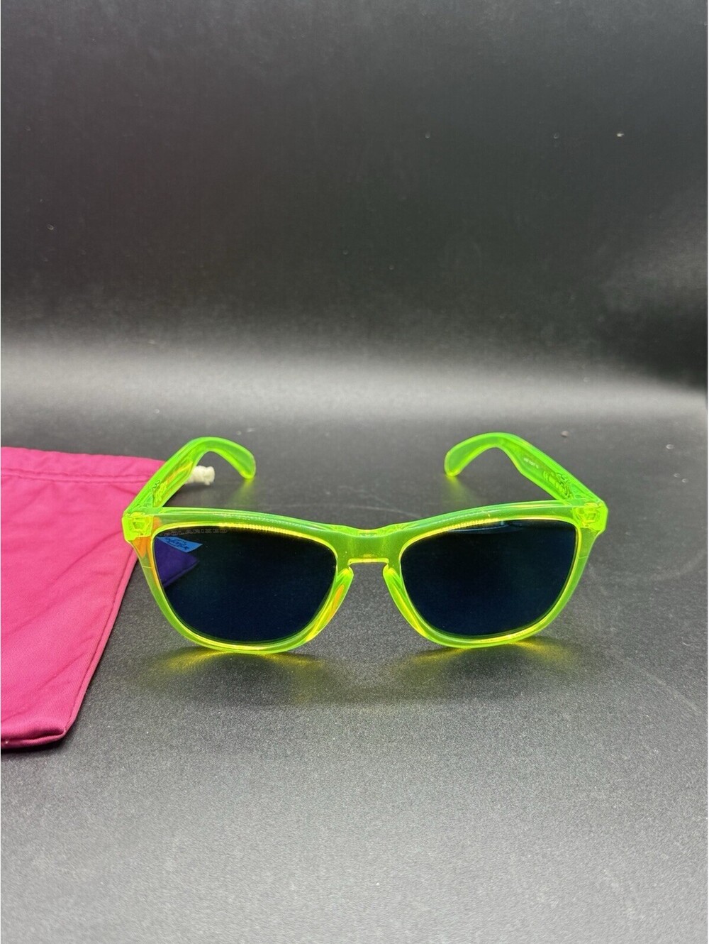 Oakley Frogskin Acid Green/Ice Iridium Polarized Lenses 24-355